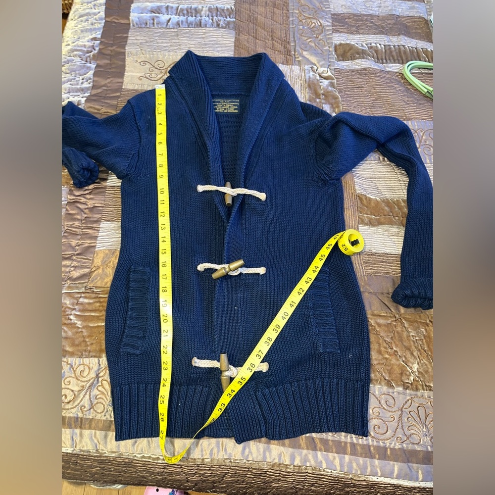 All Saints Ernst Navy Blue Cardigan with Toggle Closures - Picture 8 of 9